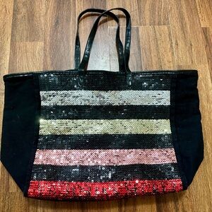 Victoria's Secret Black and Silver Glamorous Tote